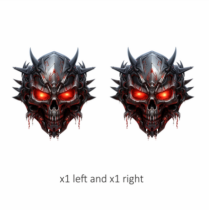 Skull Red Metallic Spikes Demon Vinyl Sticker Decal