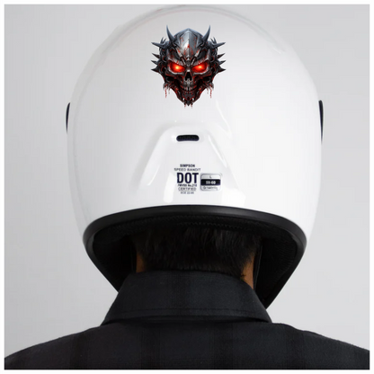 Skull Red Metallic Spikes Demon Vinyl Sticker Decal