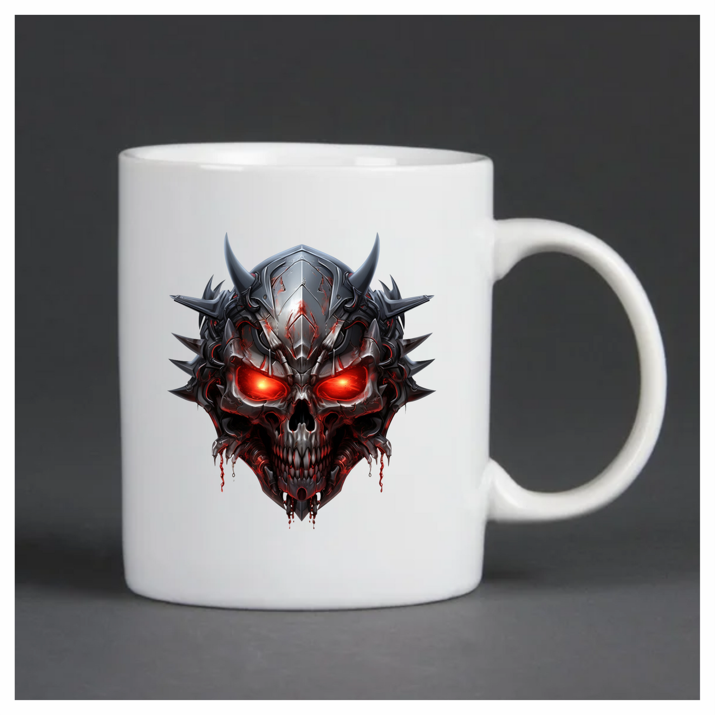 Skull Red Metallic Spikes Demon Vinyl Sticker Decal