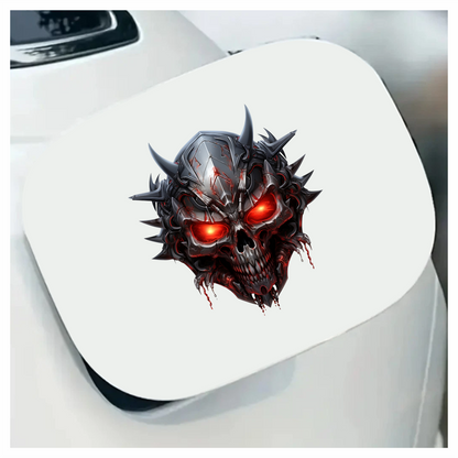Skull Red Metallic Spikes Demon Vinyl Sticker Decal