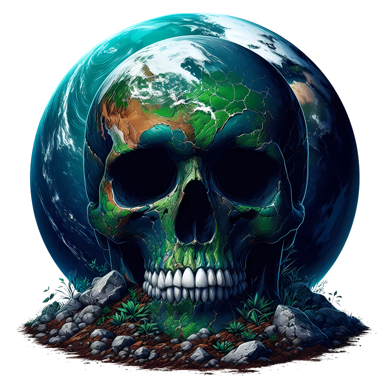 Skull Earth Green Rocks Plants Vinyl Sticker Decal