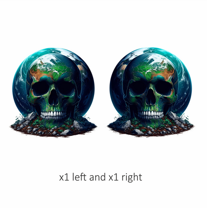 Skull Earth Green Rocks Plants Vinyl Sticker Decal