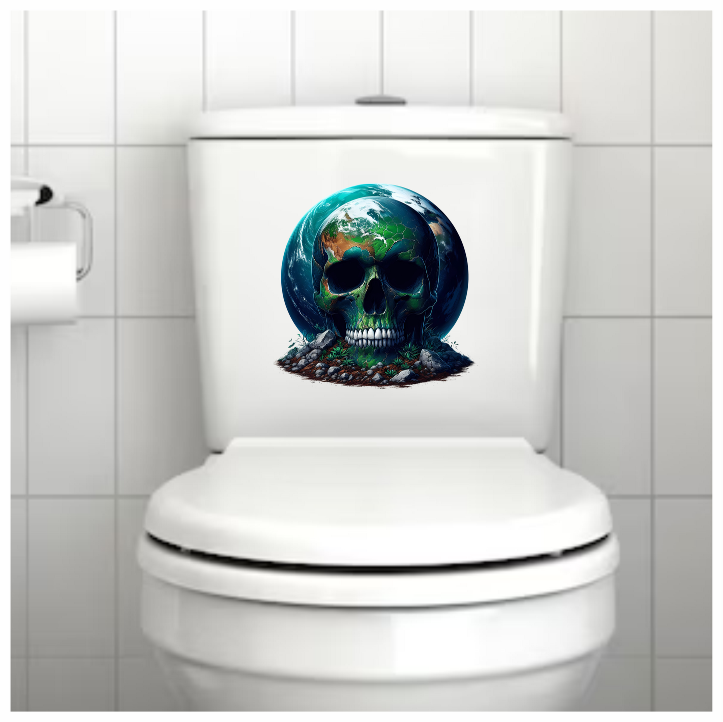 Skull Earth Green Rocks Plants Vinyl Sticker Decal