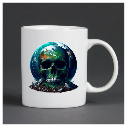 Skull Earth Green Rocks Plants Vinyl Sticker Decal