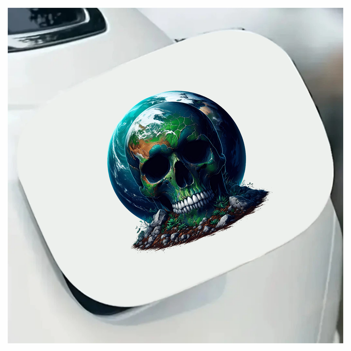Skull Earth Green Rocks Plants Vinyl Sticker Decal