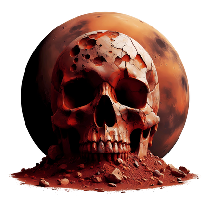 Red Skull Mars Rocks Vinyl Sticker Decal