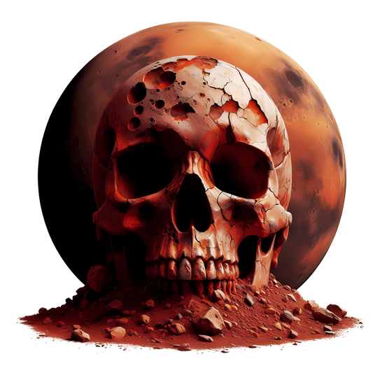 Red Skull Mars Rocks Vinyl Sticker Decal