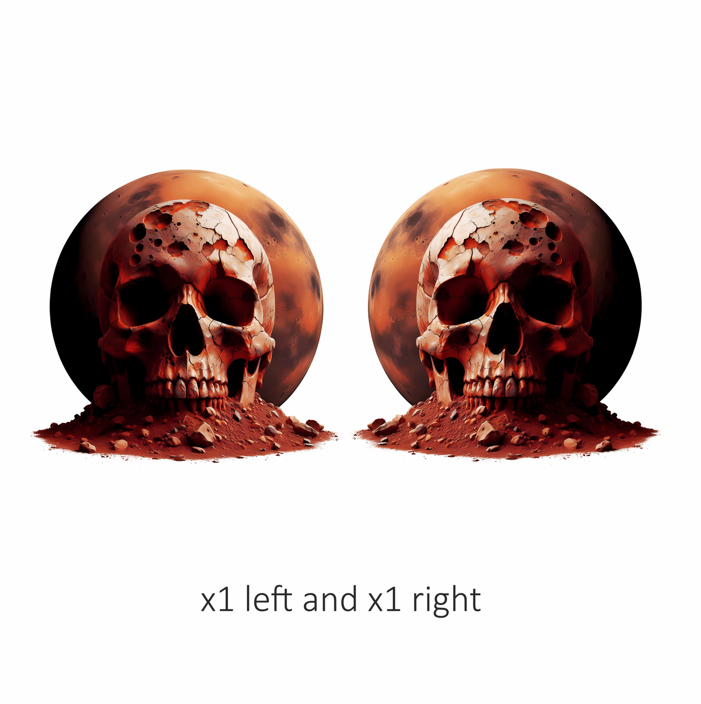 Red Skull Mars Rocks Vinyl Sticker Decal