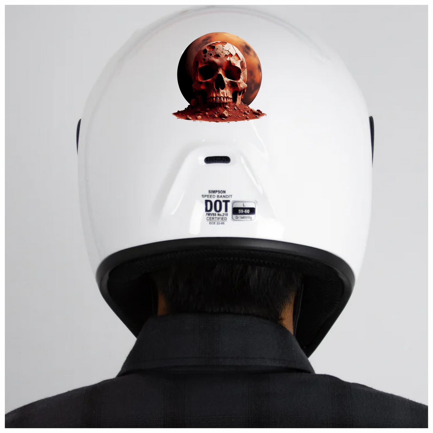Red Skull Mars Rocks Vinyl Sticker Decal