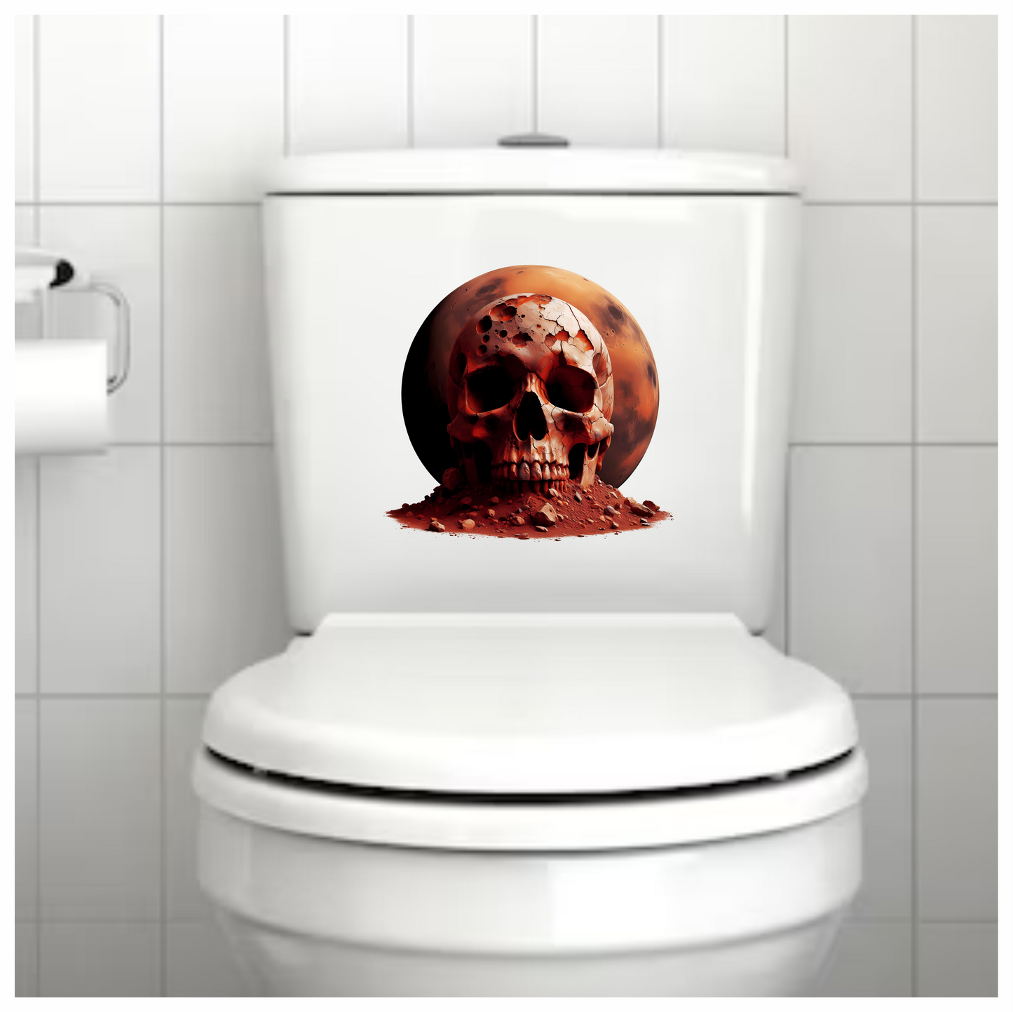 Red Skull Mars Rocks Vinyl Sticker Decal
