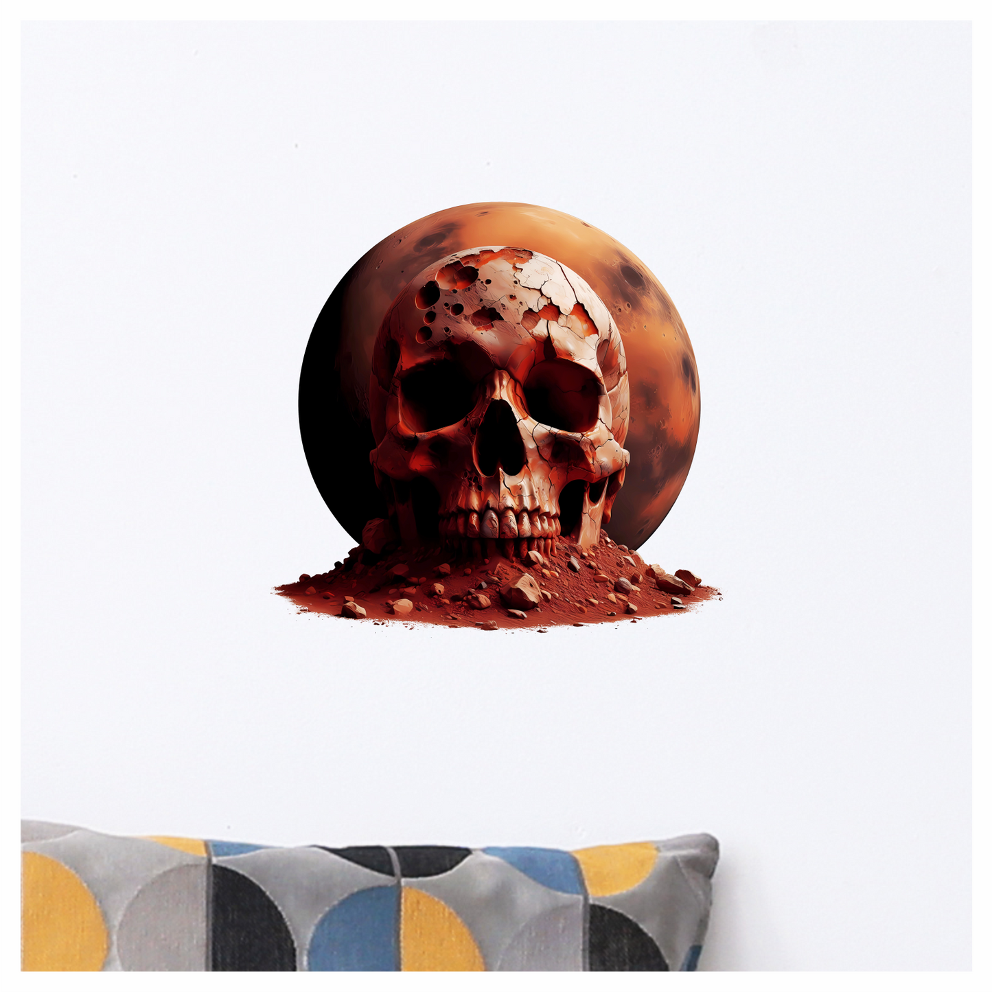 Red Skull Mars Rocks Vinyl Sticker Decal