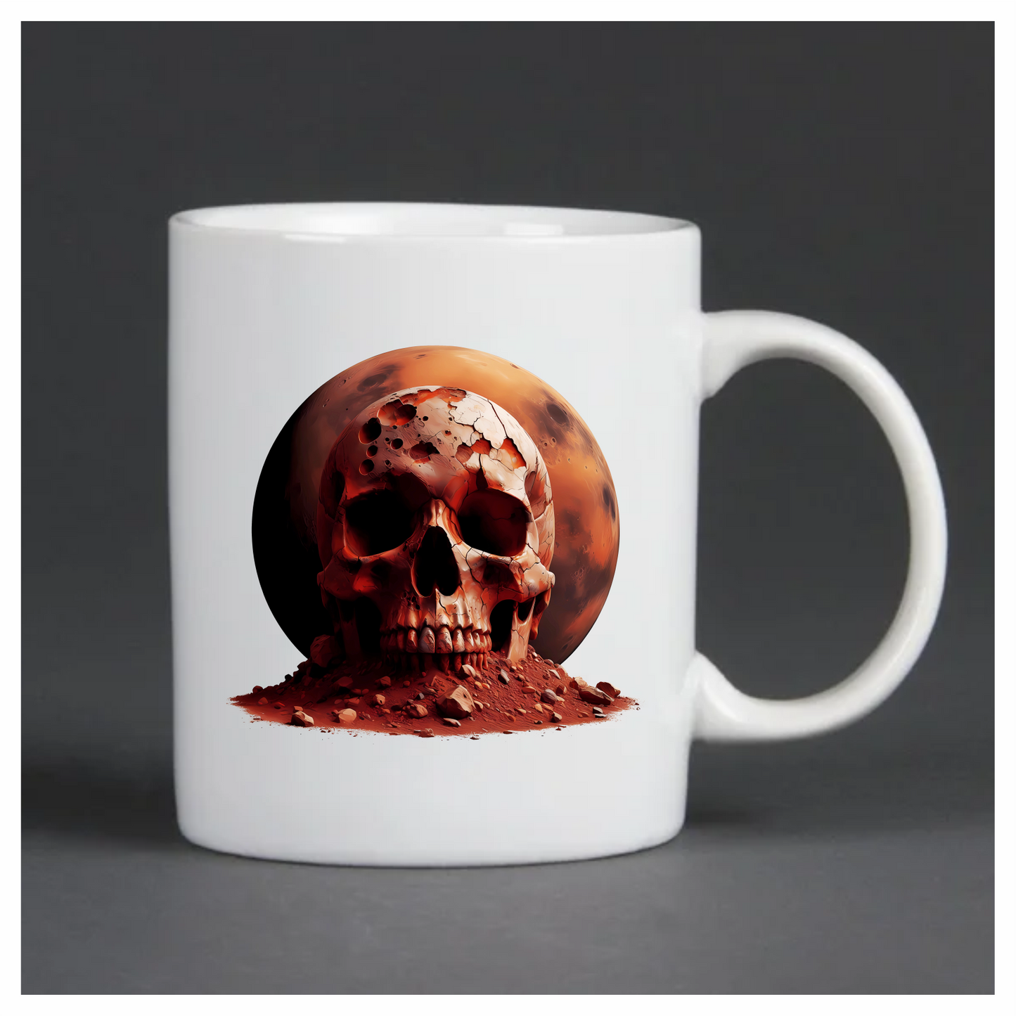 Red Skull Mars Rocks Vinyl Sticker Decal