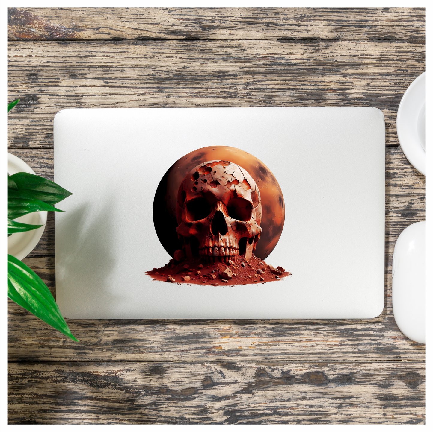 Red Skull Mars Rocks Vinyl Sticker Decal