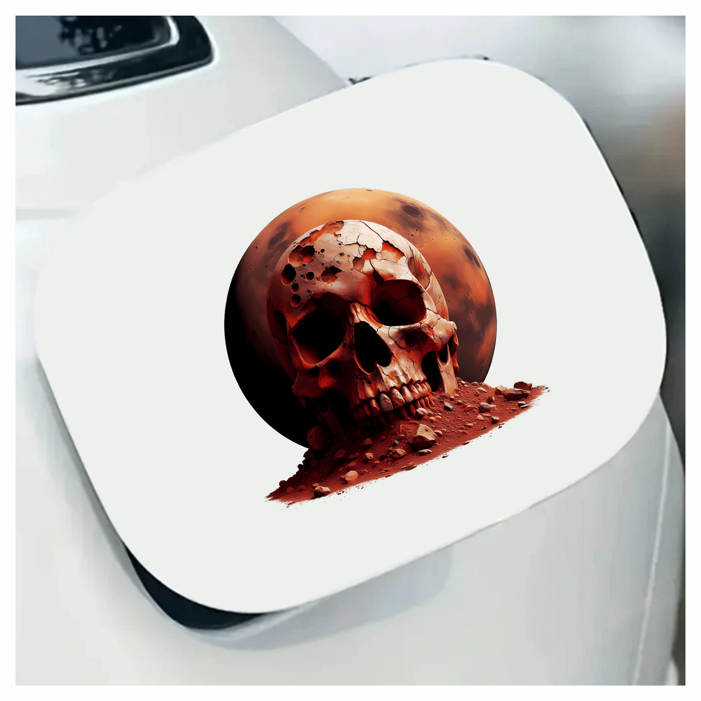 Red Skull Mars Rocks Vinyl Sticker Decal