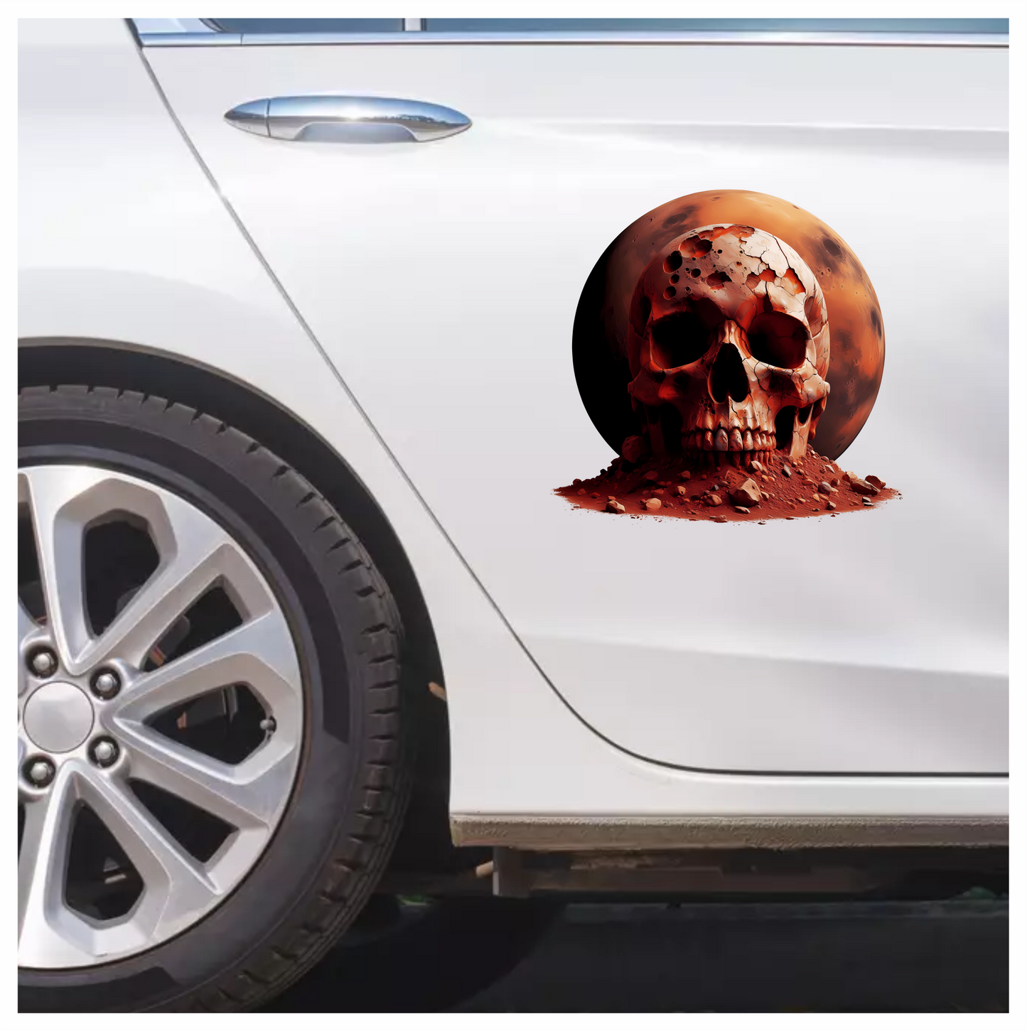 Red Skull Mars Rocks Vinyl Sticker Decal