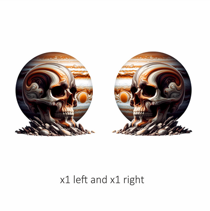 Skull Jupiter Rocks Orange Vinyl Sticker Decal