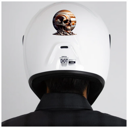 Skull Jupiter Rocks Orange Vinyl Sticker Decal