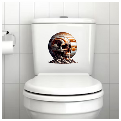 Skull Jupiter Rocks Orange Vinyl Sticker Decal