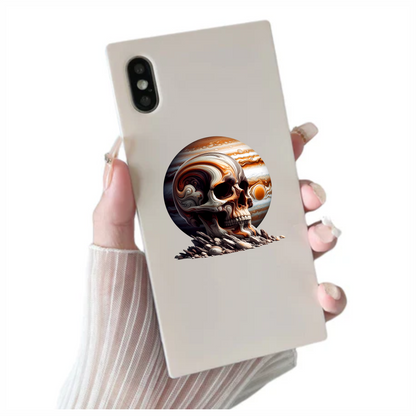Skull Jupiter Rocks Orange Vinyl Sticker Decal