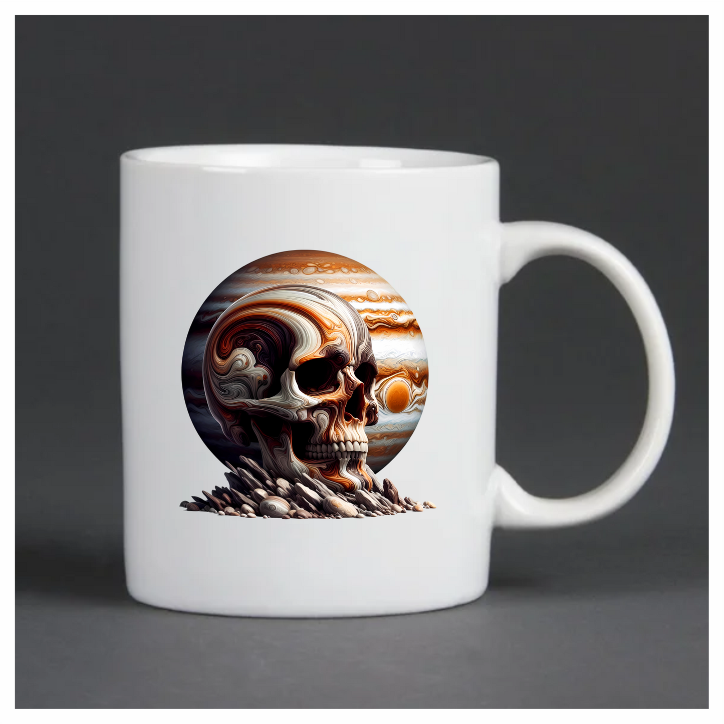 Skull Jupiter Rocks Orange Vinyl Sticker Decal
