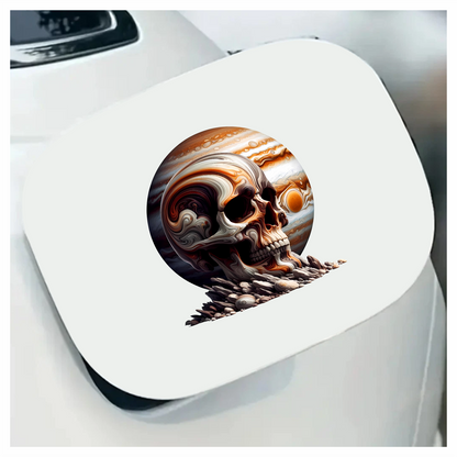 Skull Jupiter Rocks Orange Vinyl Sticker Decal