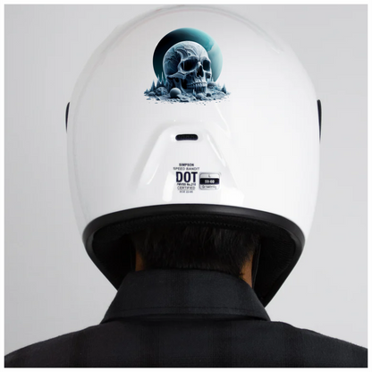 Skull Ice Planet Moon Blue Vinyl Sticker Decal