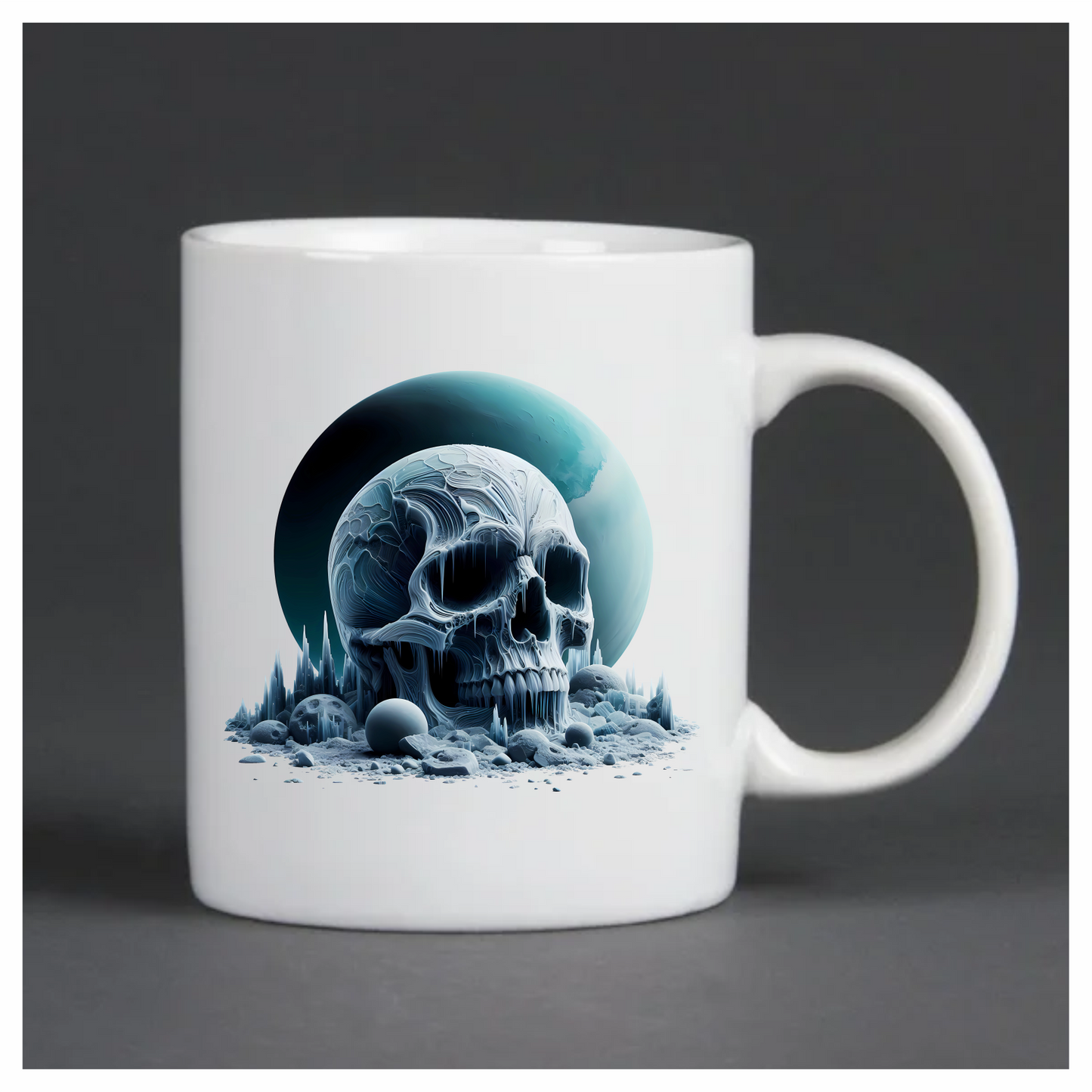 Skull Ice Planet Moon Blue Vinyl Sticker Decal