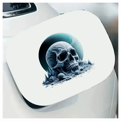 Skull Ice Planet Moon Blue Vinyl Sticker Decal