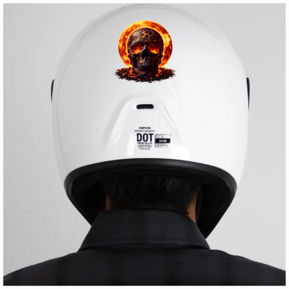 Skull Lava Fire Bright Orange Vinyl Sticker Decal