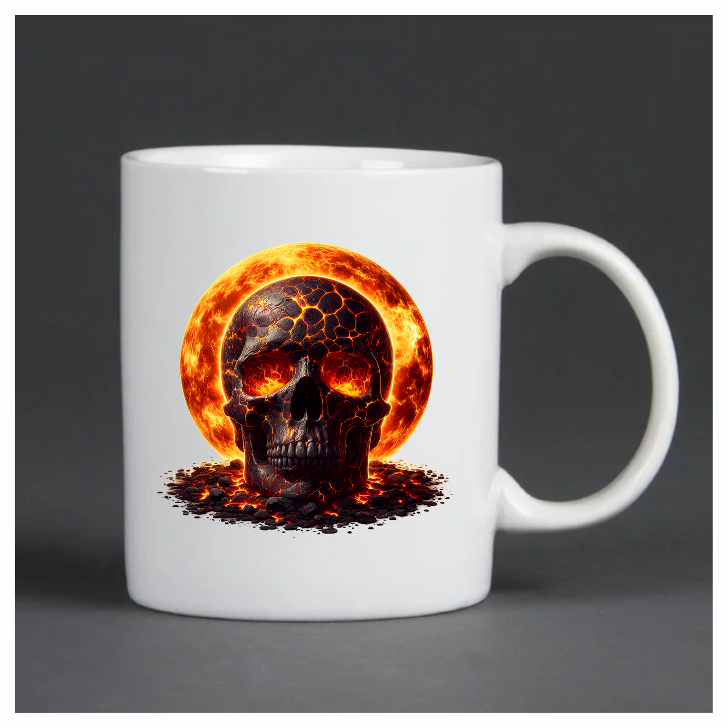 Skull Lava Fire Bright Orange Vinyl Sticker Decal