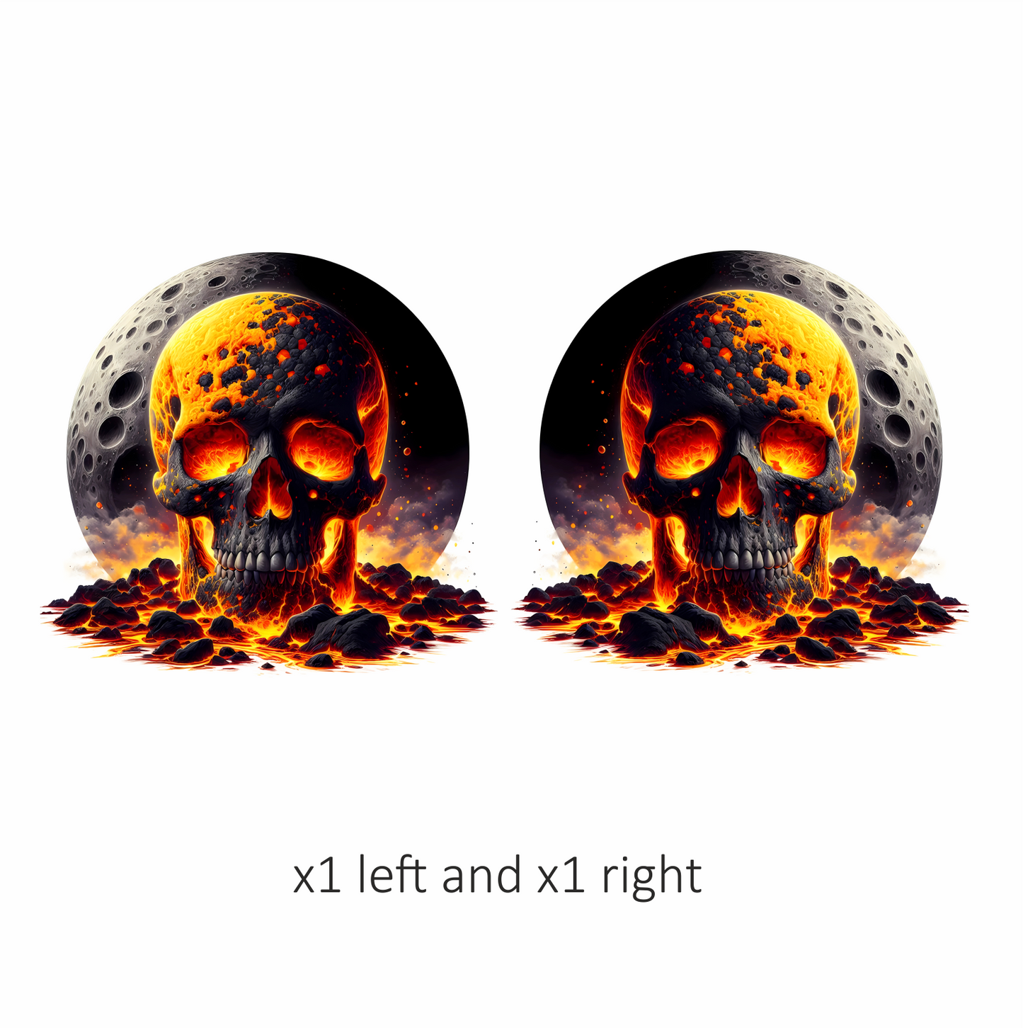Skull Lava Moon Rock Red Vinyl Sticker Decal