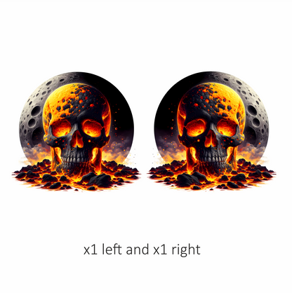 Skull Lava Moon Rock Red Vinyl Sticker Decal