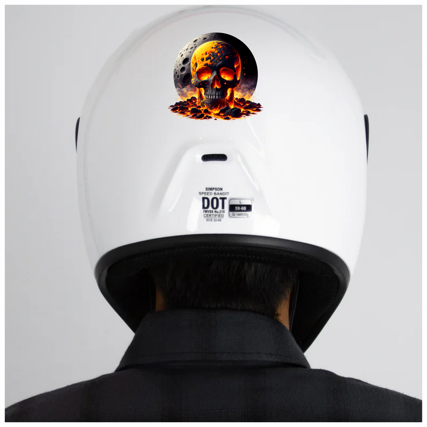 Skull Lava Moon Rock Red Vinyl Sticker Decal