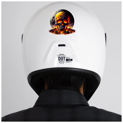 Skull Lava Moon Rock Red Vinyl Sticker Decal