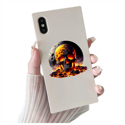 Skull Lava Moon Rock Red Vinyl Sticker Decal