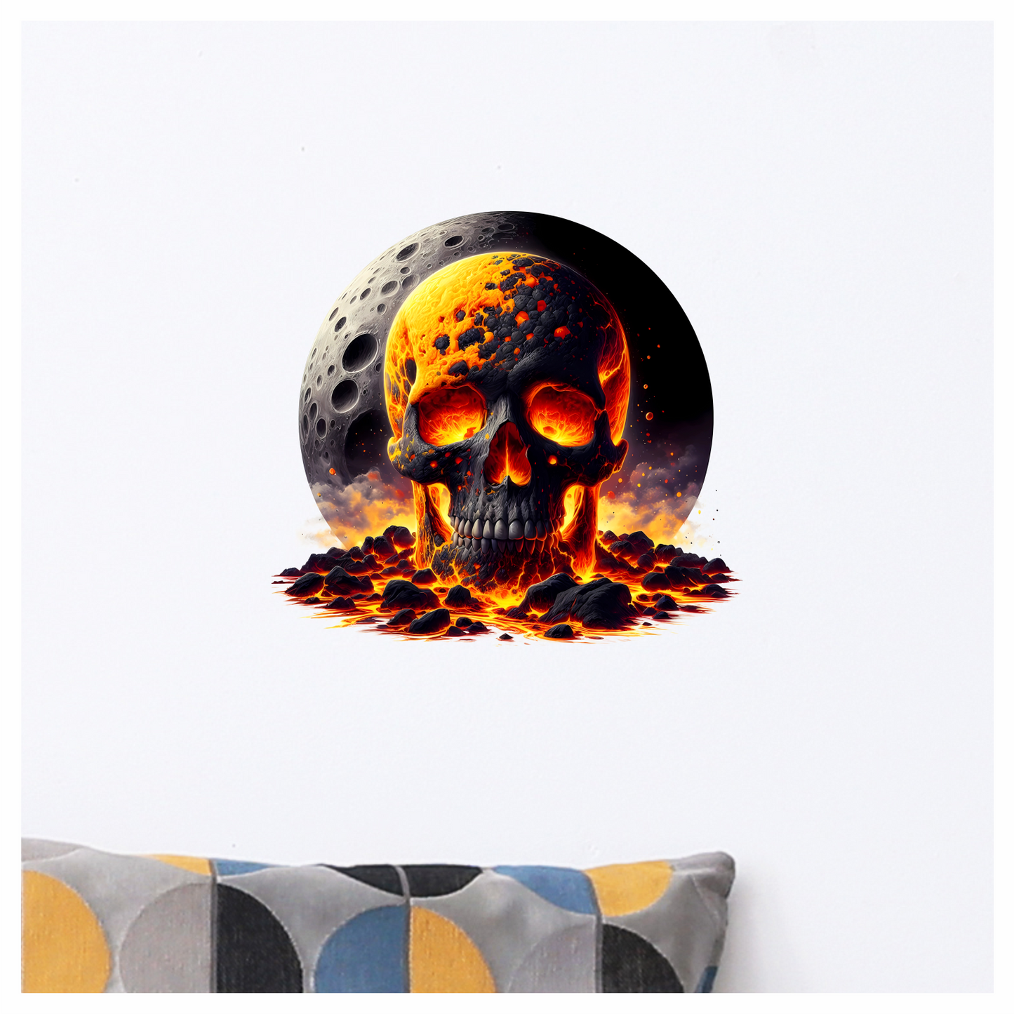 Skull Lava Moon Rock Red Vinyl Sticker Decal