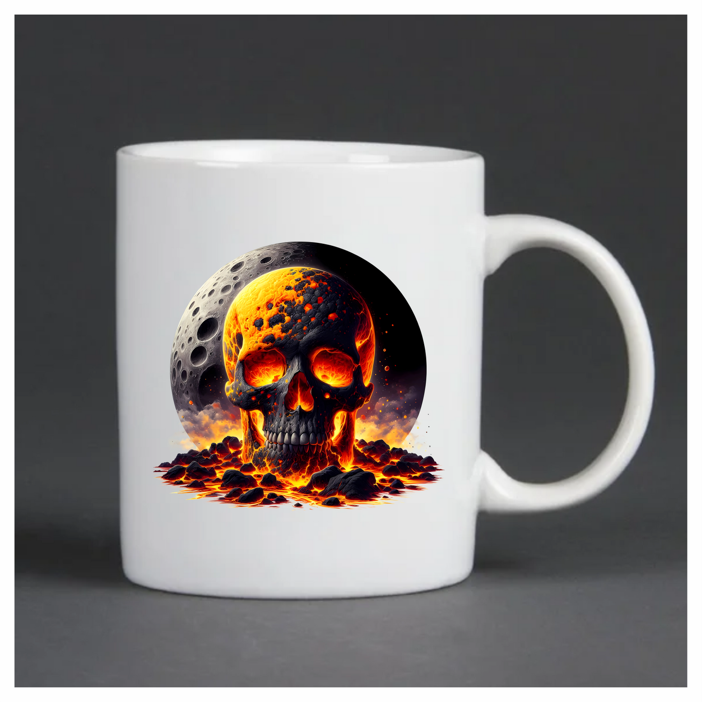 Skull Lava Moon Rock Red Vinyl Sticker Decal