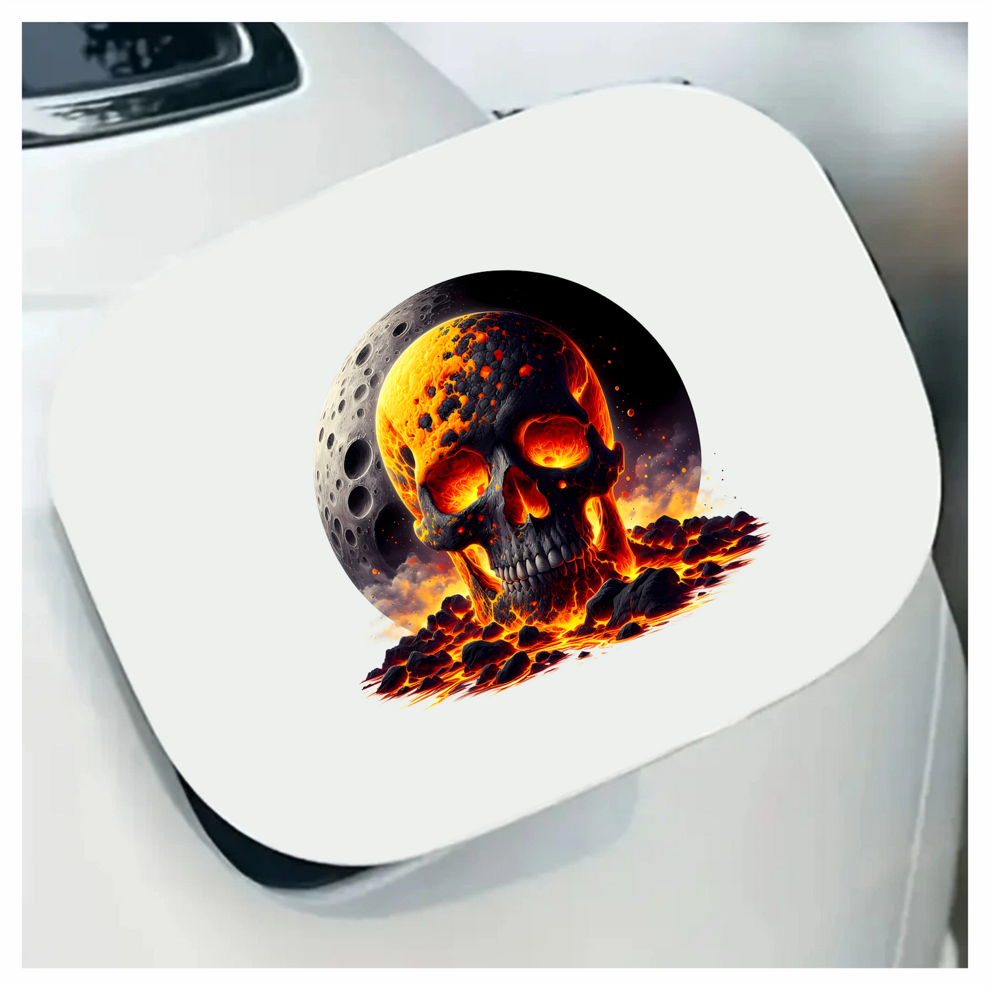 Skull Lava Moon Rock Red Vinyl Sticker Decal