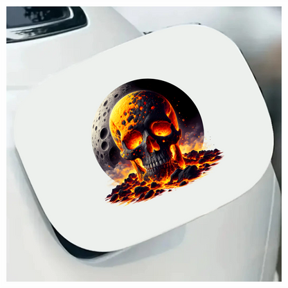 Skull Lava Moon Rock Red Vinyl Sticker Decal