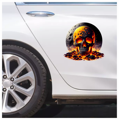Skull Lava Moon Rock Red Vinyl Sticker Decal