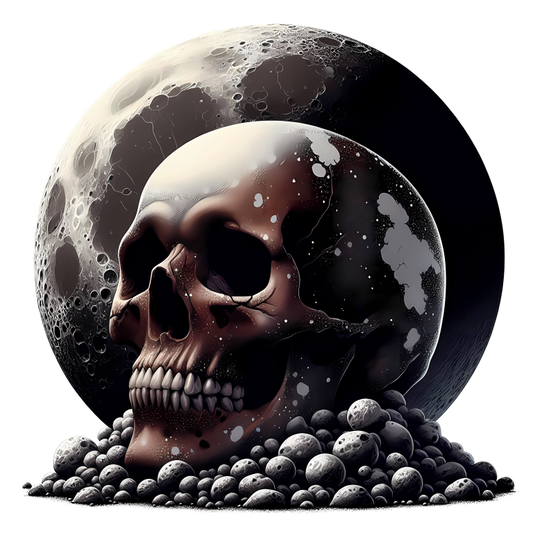 Skull Moon Rocks Dark Black Vinyl Sticker Decal