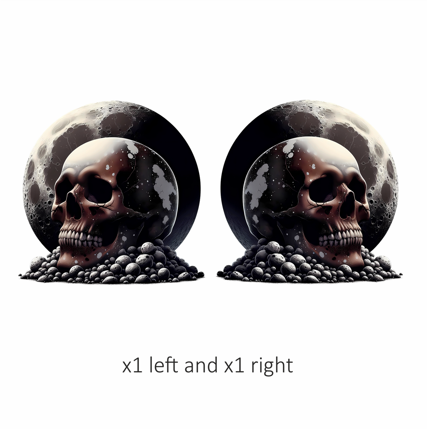 Skull Moon Rocks Dark Black Vinyl Sticker Decal