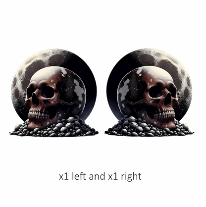 Skull Moon Rocks Dark Black Vinyl Sticker Decal
