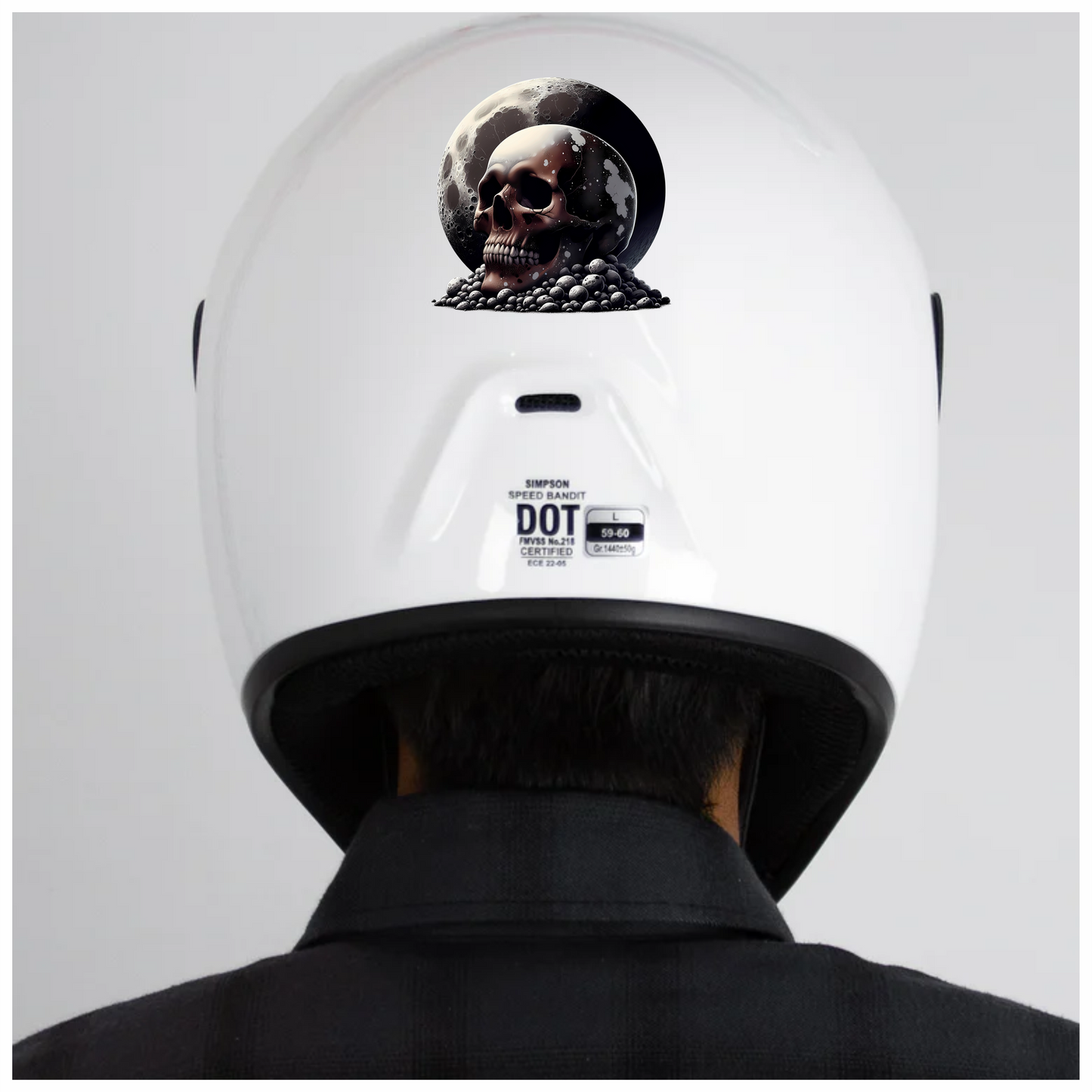 Skull Moon Rocks Dark Black Vinyl Sticker Decal