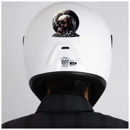 Skull Moon Rocks Dark Black Vinyl Sticker Decal