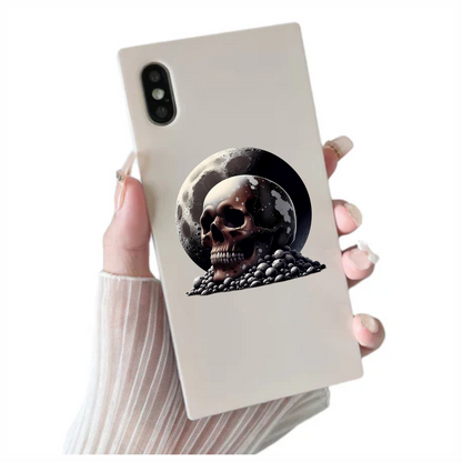 Skull Moon Rocks Dark Black Vinyl Sticker Decal