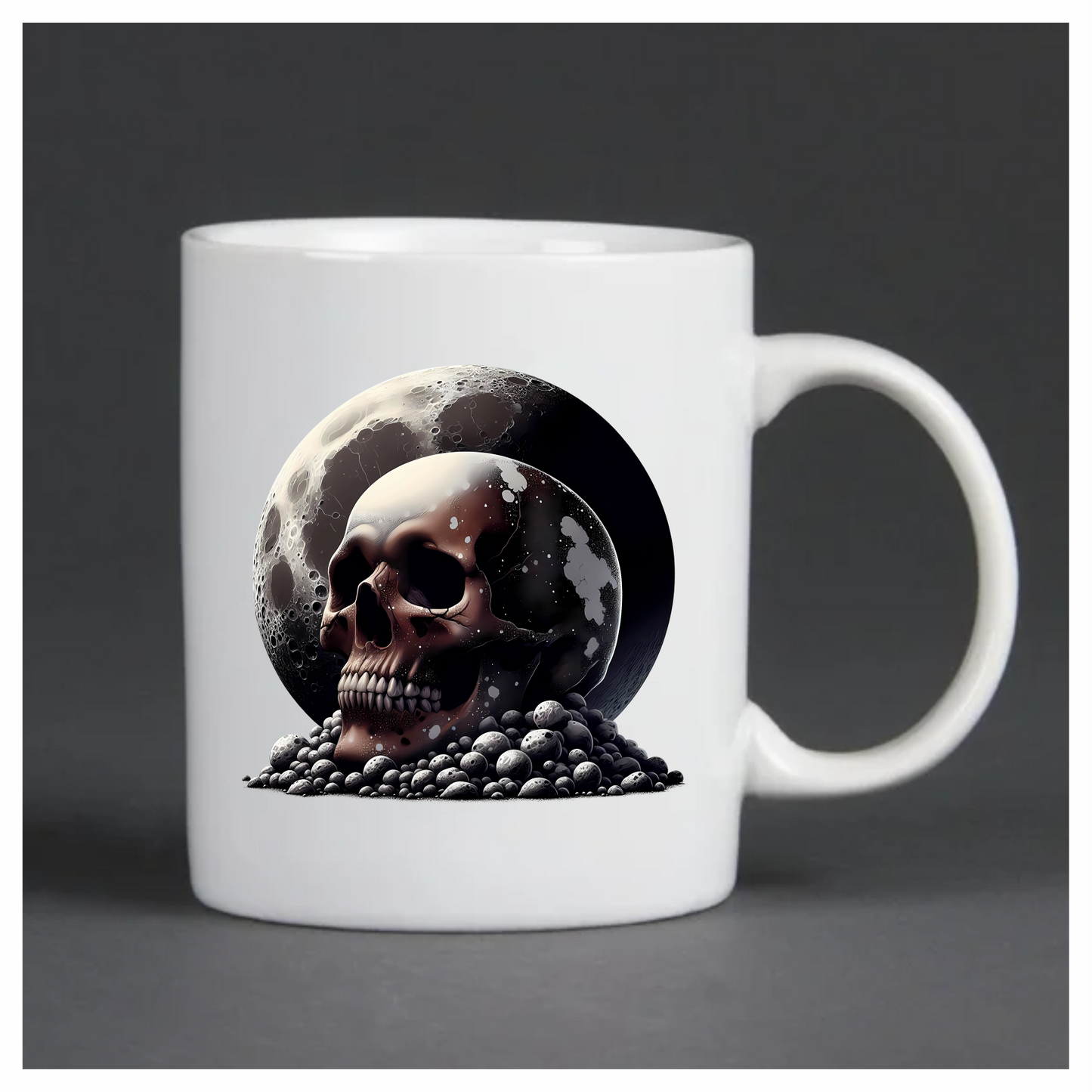 Skull Moon Rocks Dark Black Vinyl Sticker Decal