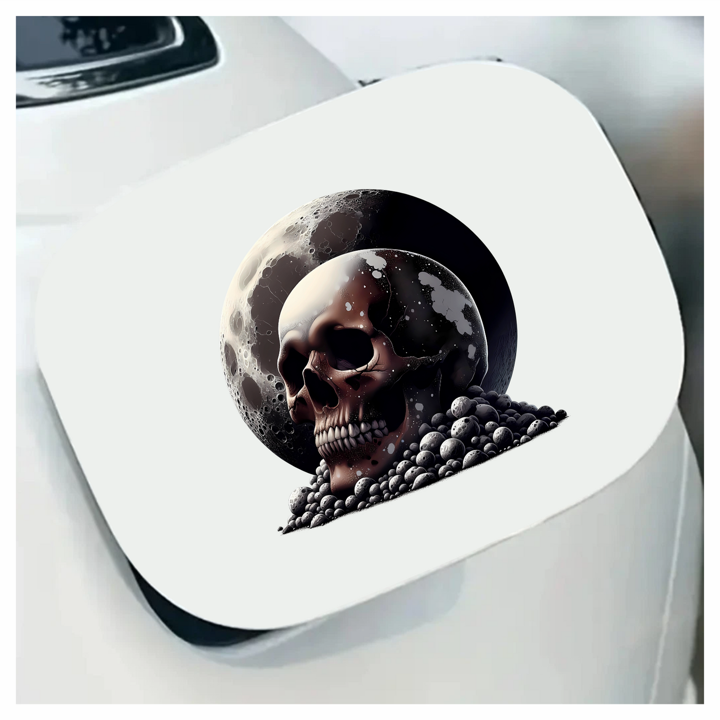 Skull Moon Rocks Dark Black Vinyl Sticker Decal