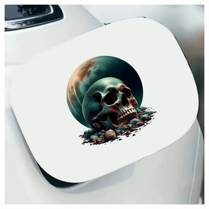 Skull Moon Rocks Green Vinyl Sticker Decal