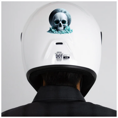 Skull Ice Moon Blue Vinyl Sticker Decal